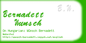 bernadett wunsch business card
